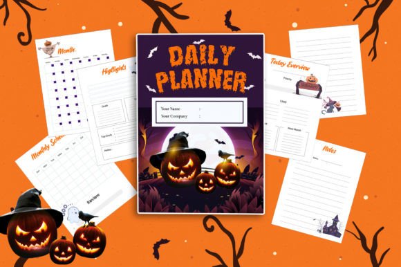 Download Halloween Planner Interior and Stickers - Planner interior Collection