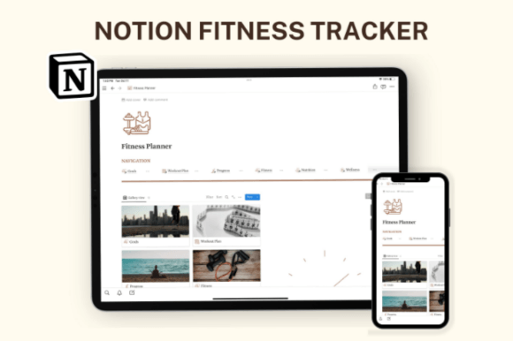 Download Notion Template, Notion Fitness Planner - Premium Resources