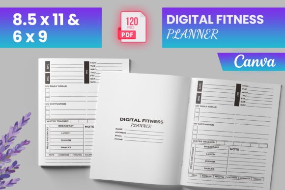 Download Digital Fitness Planner Canva (KDP) - Premium Resources