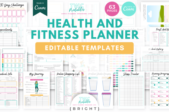 Download Health &amp; Fitness Planner Canva Templates - Premium Resources