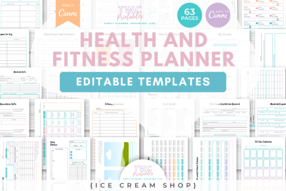 Download Health &amp; Fitness Planner Canva Templates - Premium Resources