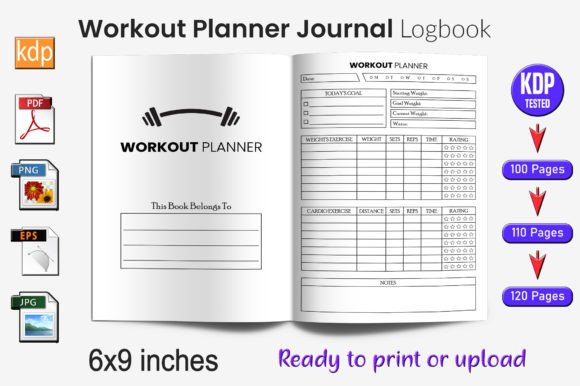 Download Workout Planner Journal Log Book | KDP I - Premium Resources